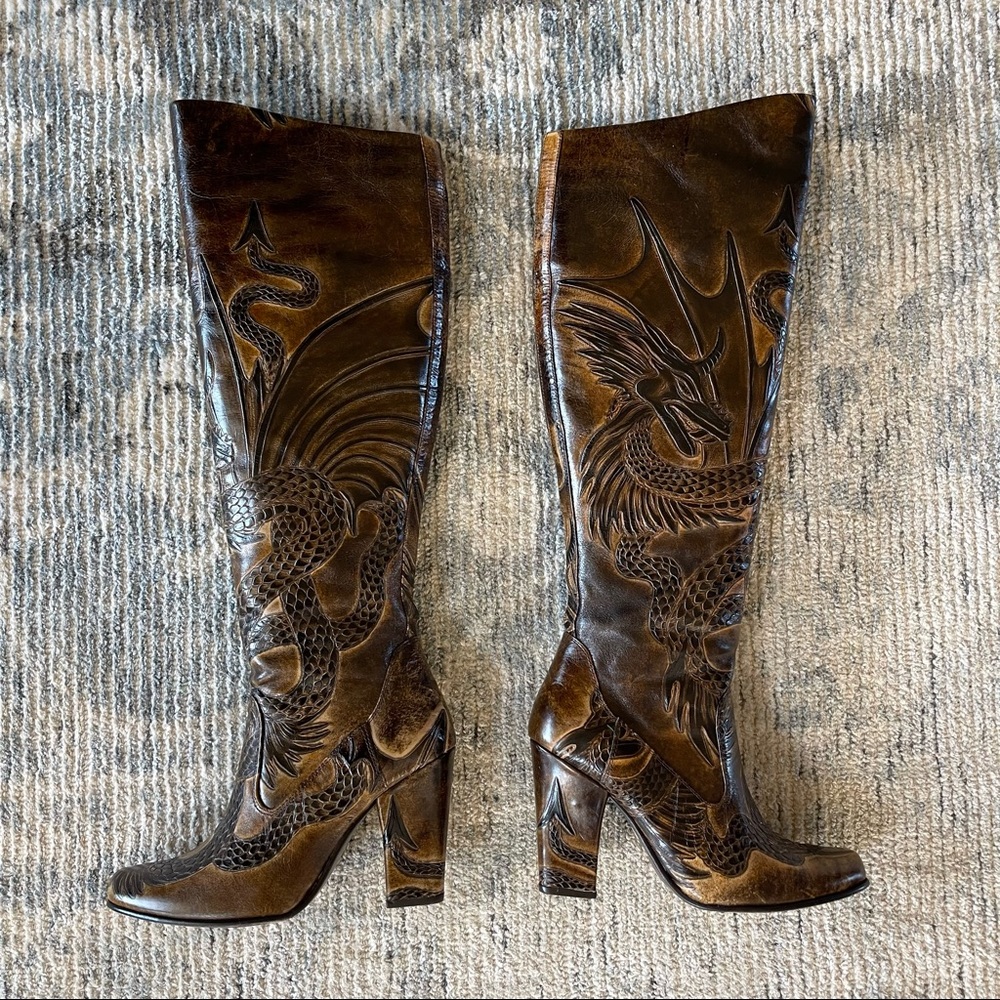 Bølo Venera Artisan Dark Brown Leather Boots Size US 6/ Euro 36.5